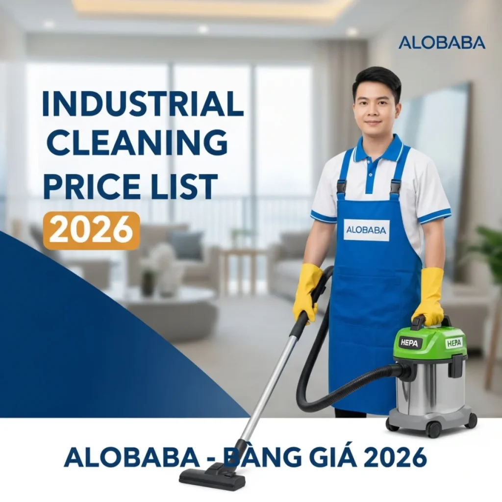 Bảng giá vệ sinh công nghiệp Hà Nội 2026 chuẩn ALOBABA minh bạch và chuyên nghiệp