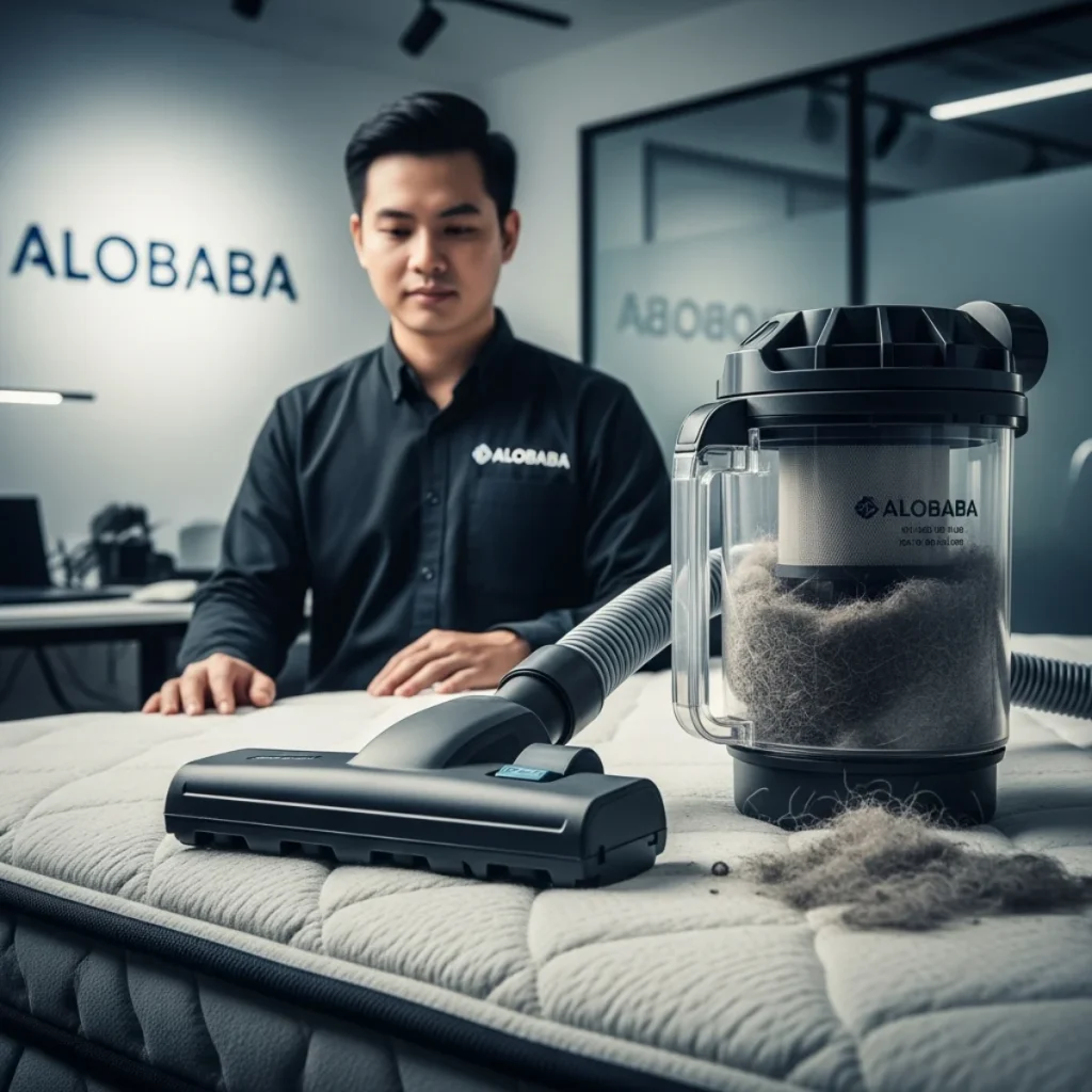 Bụi mịn và mạt bụi thu được sau khi vệ sinh nệm bằng máy hút HEPA