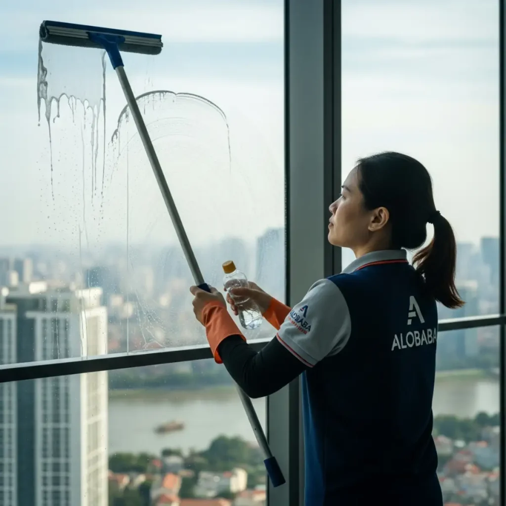 Vệ sinh kính chung cư sau xây dựng đảm bảo độ trong suốt tối đa
