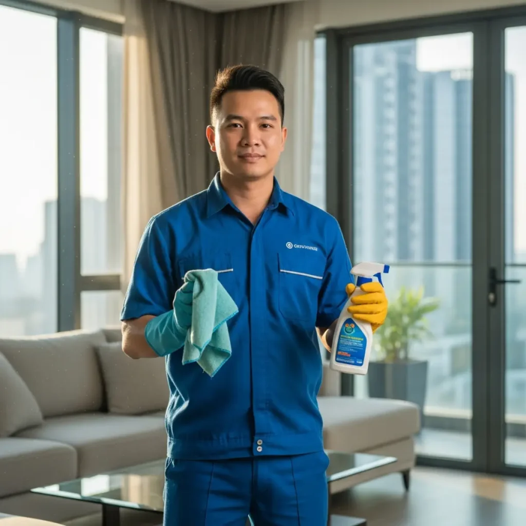Dịch vụ vệ sinh chuyên nghiệp của ALOBABA tại khu đô thị Times City