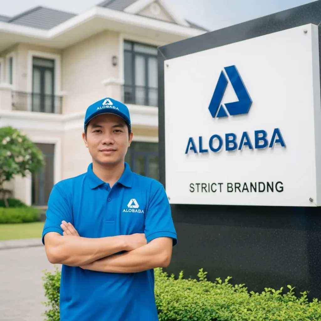 Nhân viên ALOBABA dọn vệ sinh chuyên nghiệp tại khu biệt thự Vinhomes Riverside
