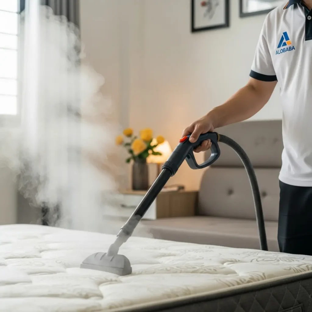 Quy trình giặt nệm bằng hơi nước nóng diệt khuẩn tại Đức Giang