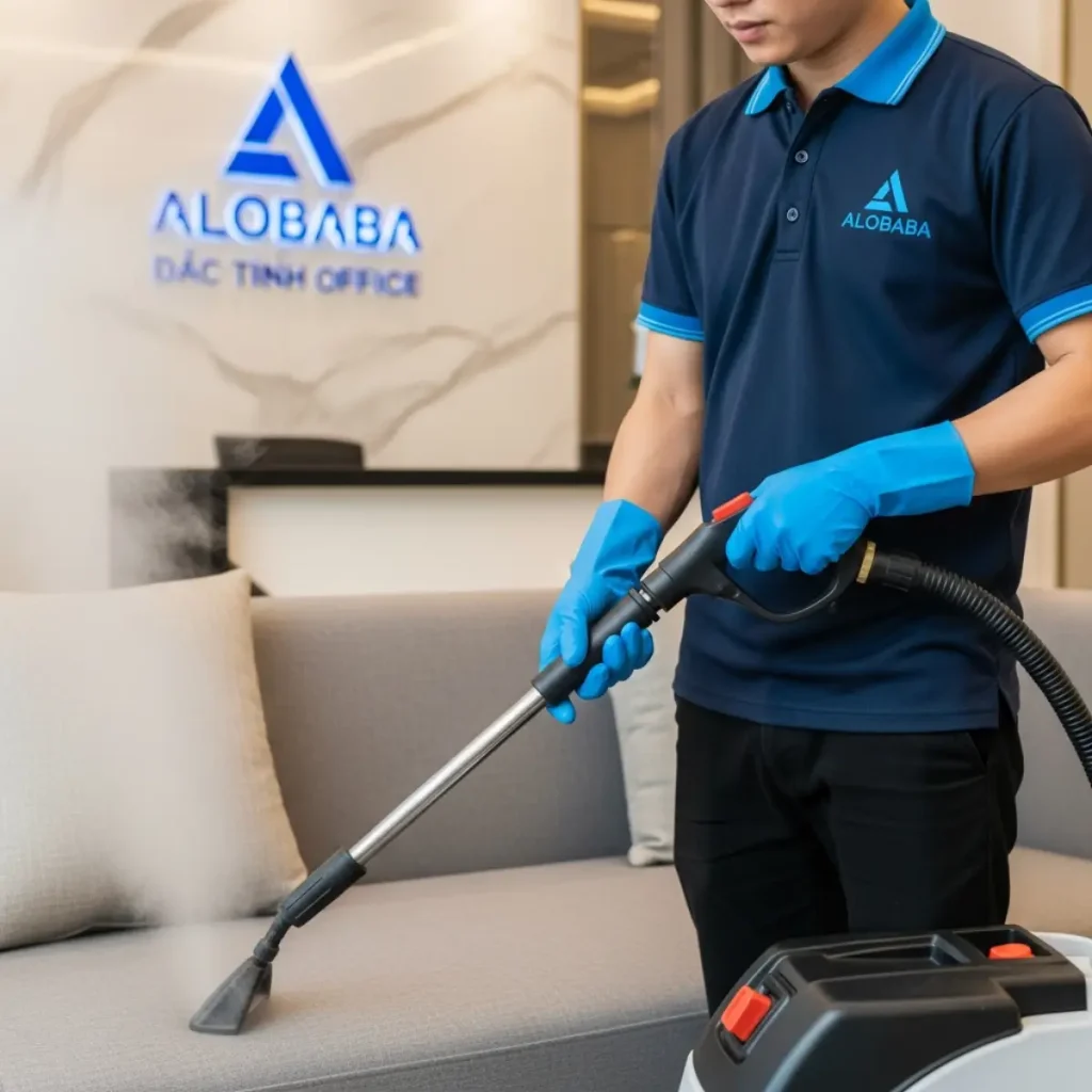 Giặt sofa chuyên sâu bằng máy hơi nước nóng tại Long Biên