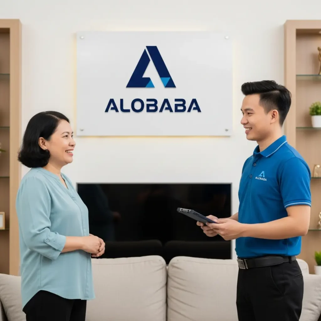 Khách hàng chung cư Việt Hưng hài lòng sau khi vệ sinh điều hòa tại ALOBABA.