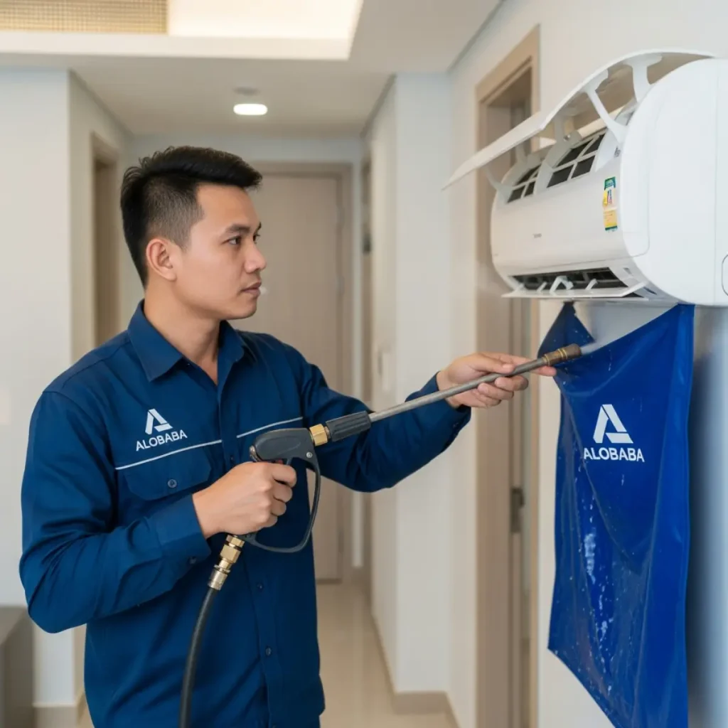 Vệ sinh máy lạnh định kỳ cho cư dân chung cư BRG Sài Đồng