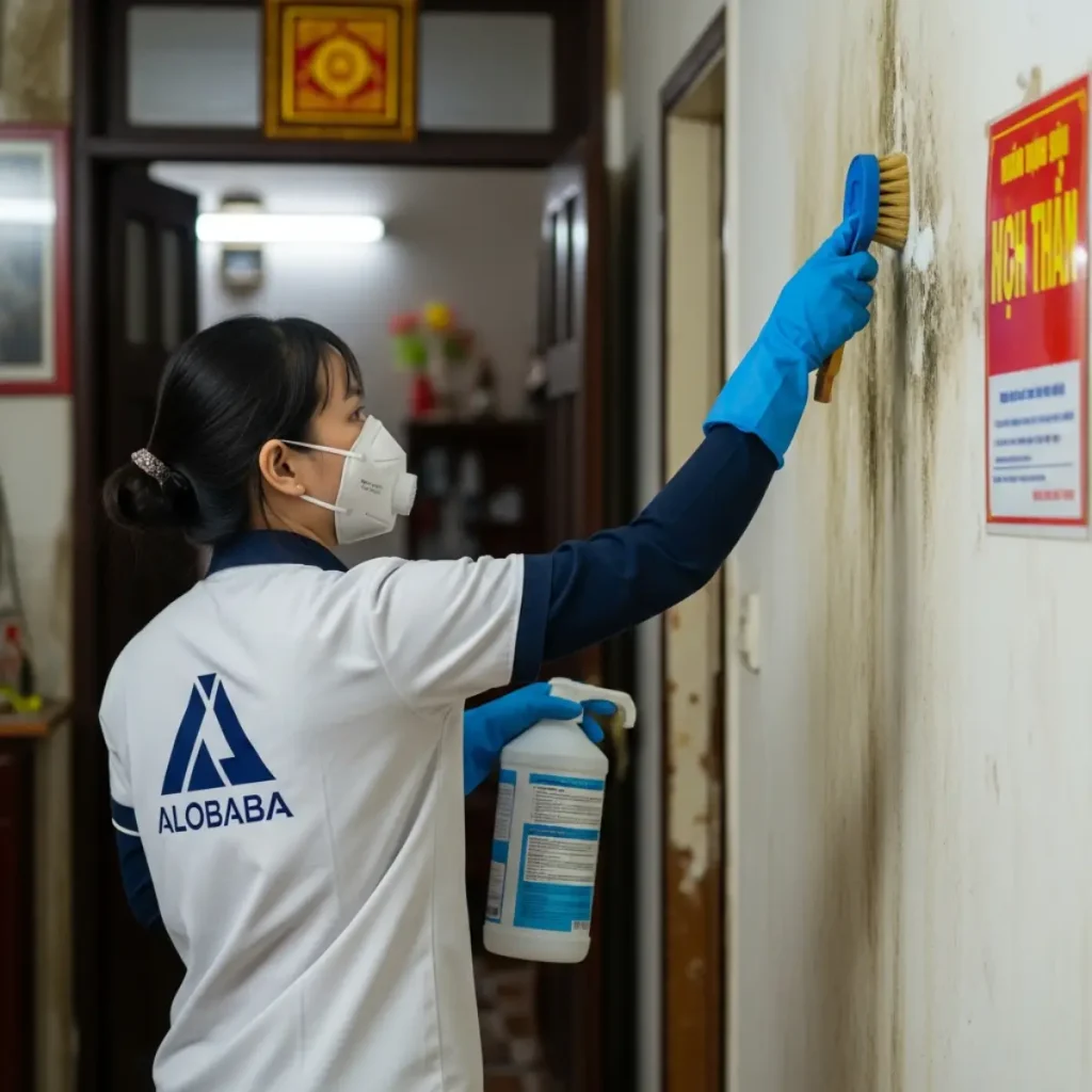 Dịch vụ xử lý nấm mốc tường nhà chuyên nghiệp cho chung cư cũ tại Ngọc Lâm